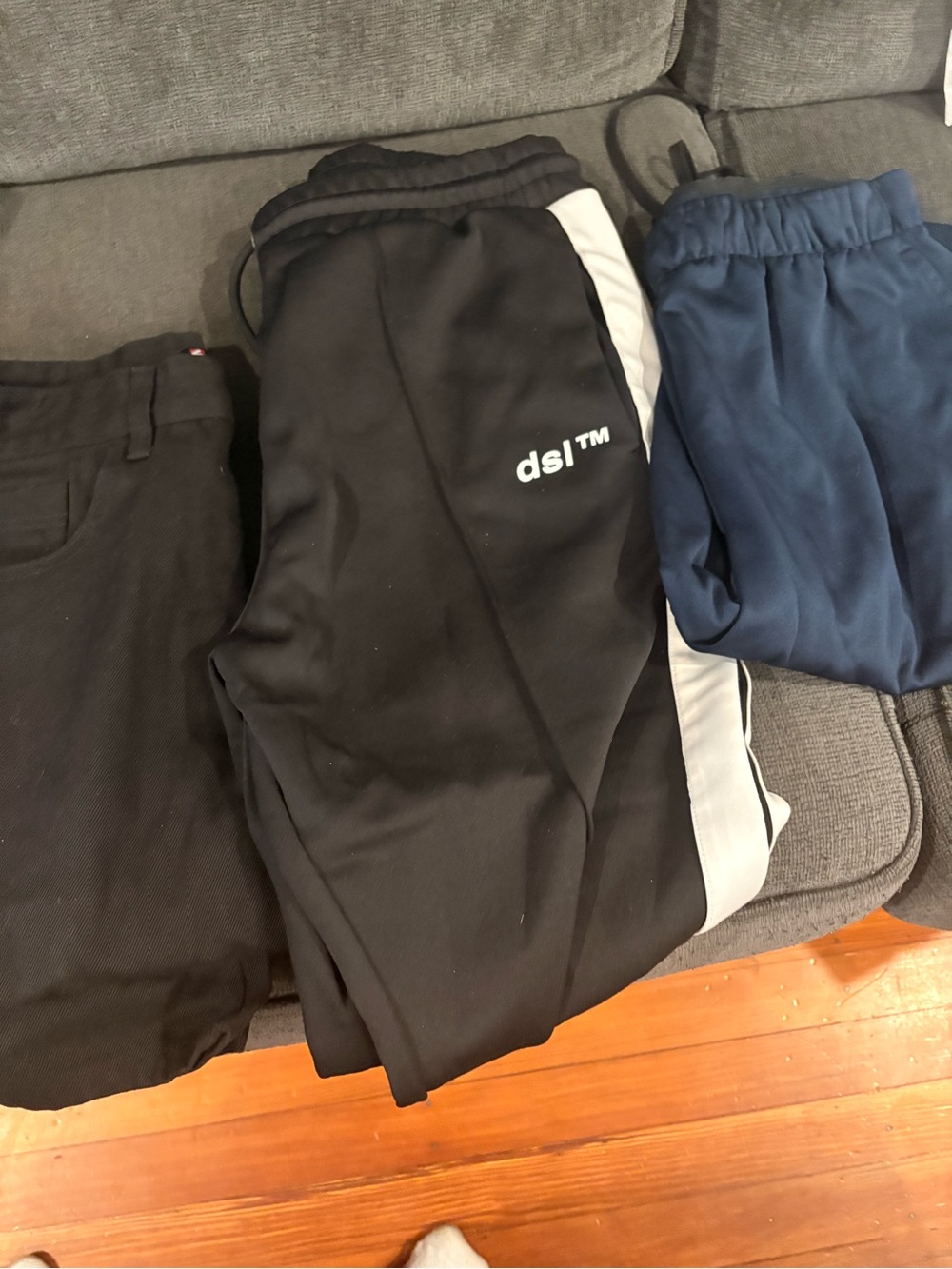 Kids Black Jogger Pants with White Side Stripe